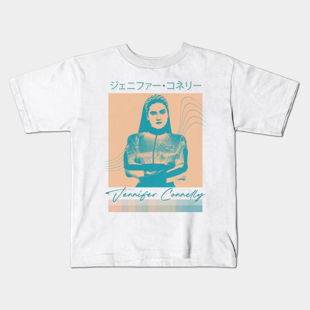 Jennifer Connelly • Retro Aesthetic Design Kids T-Shirt by unknown_pleasures